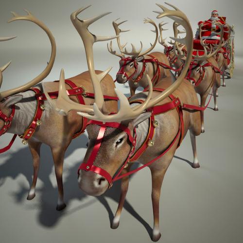 Santa Claus Sleigh 3d Model Best Of 3d Models