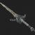 battle sword with a dragon detail 3d model turbosquid
