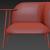 armchair with curved backrest bross 3d model